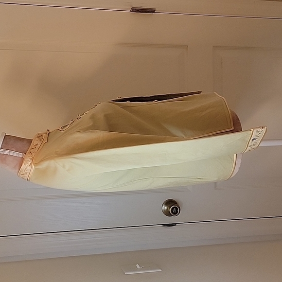 RARE! Asian Inspired Jacket. Kenki. pale mustard yellow with silk. Size M. - Picture 2 of 6